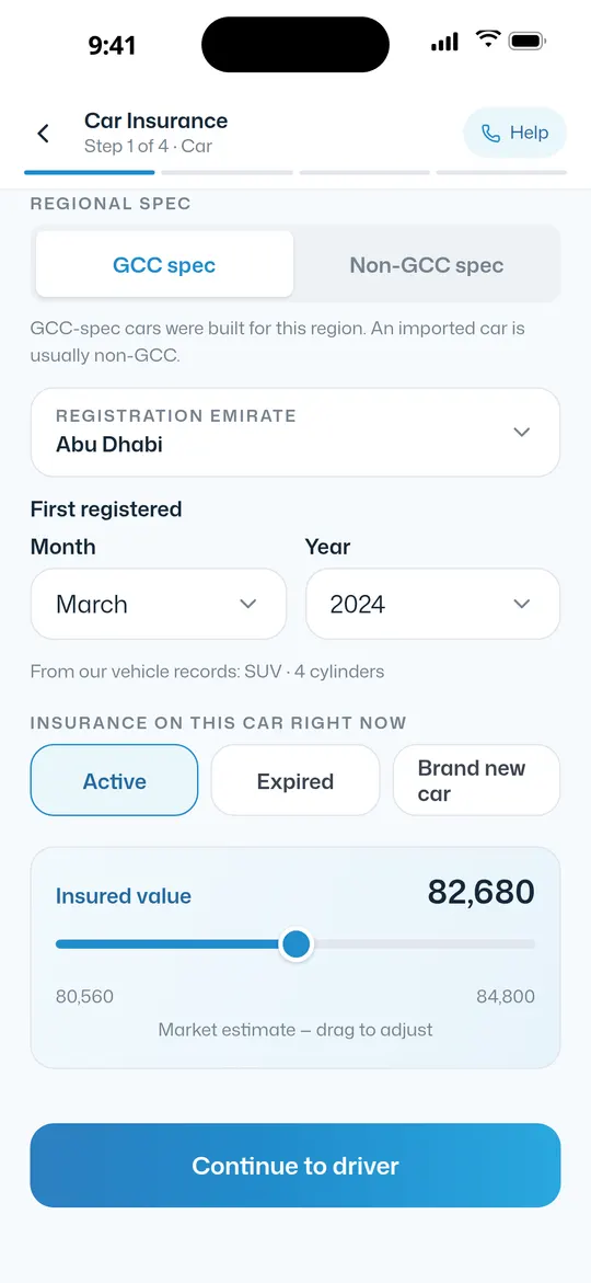 Set the car's value with a slider.