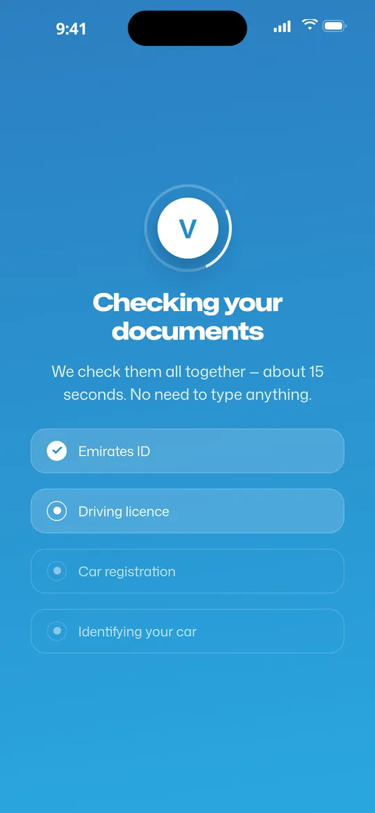 The app reads your documents, so there is no typing.