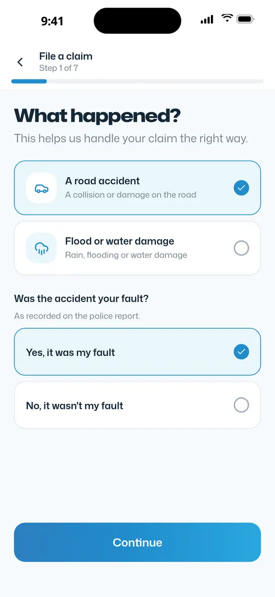 Report an accident step by step.