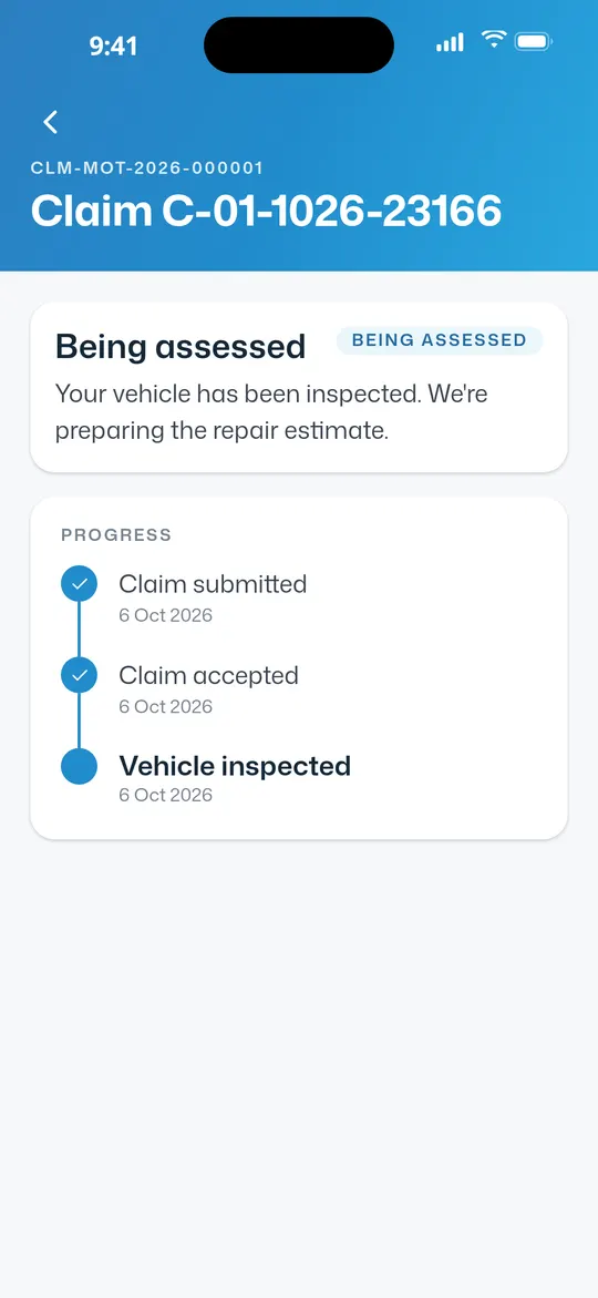 Follow your claim at every stage.