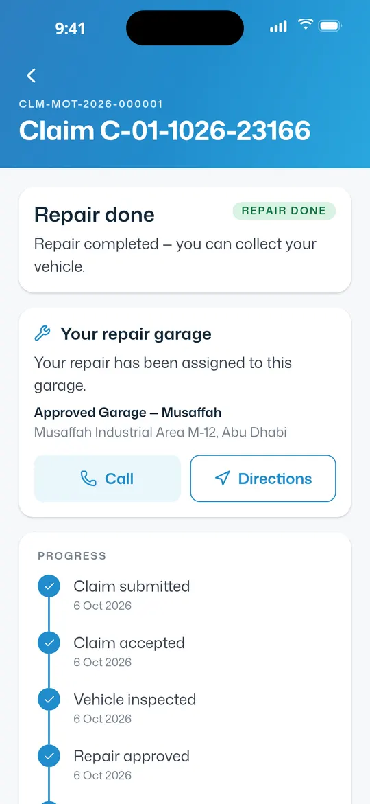 Repair done, ready to collect.