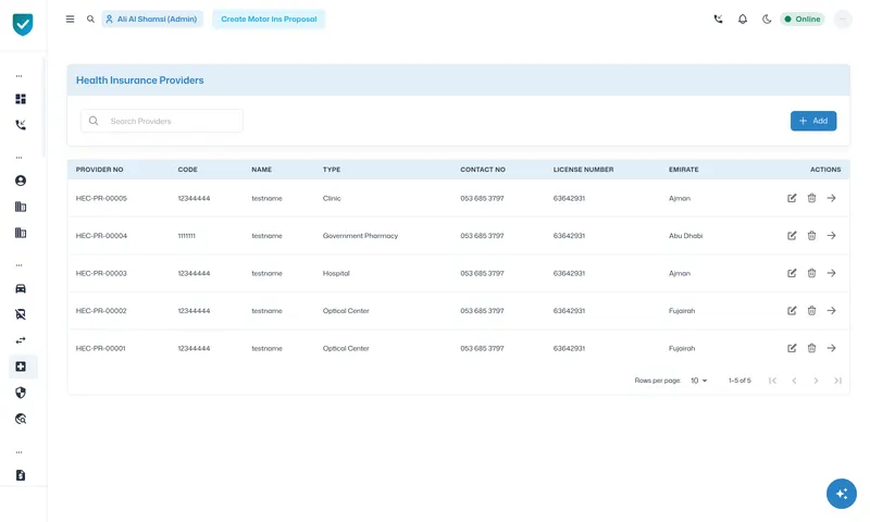 Hospitals and clinics in the provider directory.